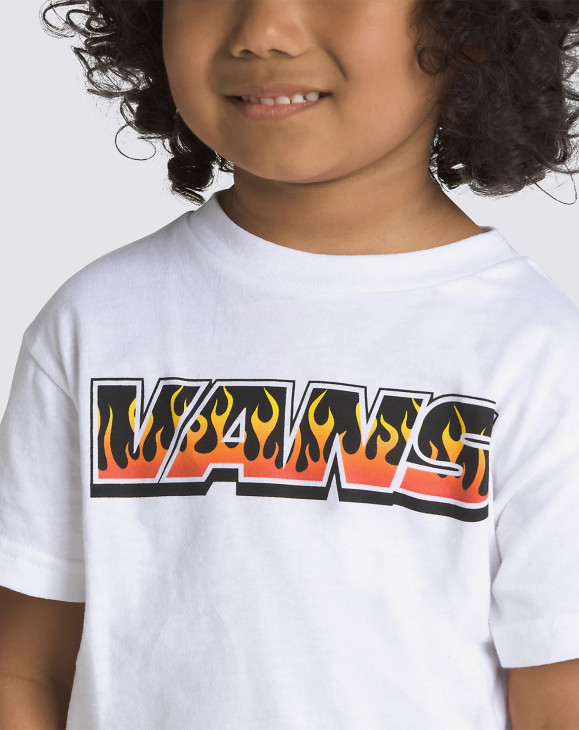 detail Dětské tričko s krátkým rukávem Vans UP IN FLAMES SS White