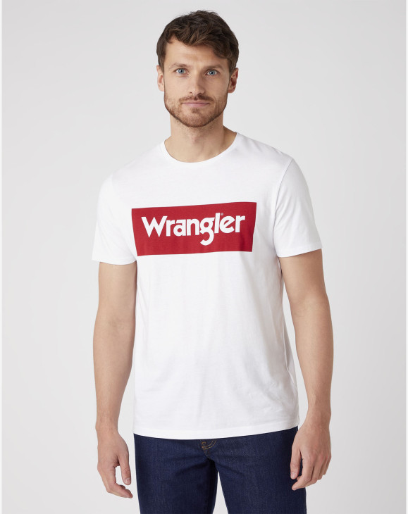 detail Pánské tričko s krátkým rukávem Wrangler SS BOX LOGO TEE WHITE