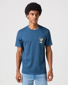 Pánské tričko s krátkým rukávem Wrangler GRAPHIC TEE DARK DENIM