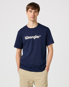 Pánské tričko s krátkým rukávem Wrangler LOGO TEE NAVY