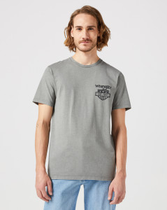 Pánské tričko s krátkým rukávem Wrangler GRAPHIC TEE GUN METAL