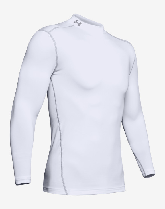 detail Pánské tričko s dlouhým rukávem Under Armour UA CG ARMOUR MOCK-WHT