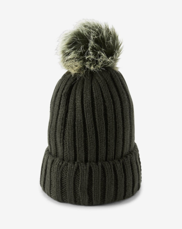 detail Snowcrest Pom Beanie-GRN