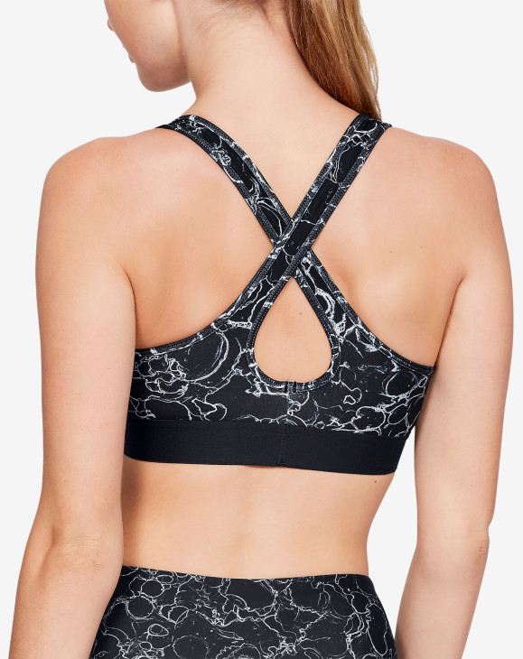 detail Armour Mid Crossback Printed Bra -BLK