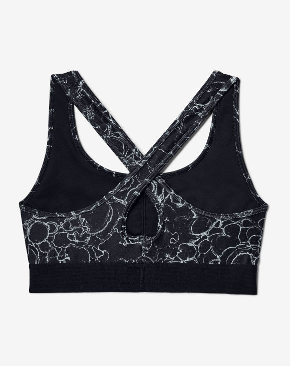 detail Armour Mid Crossback Printed Bra -BLK