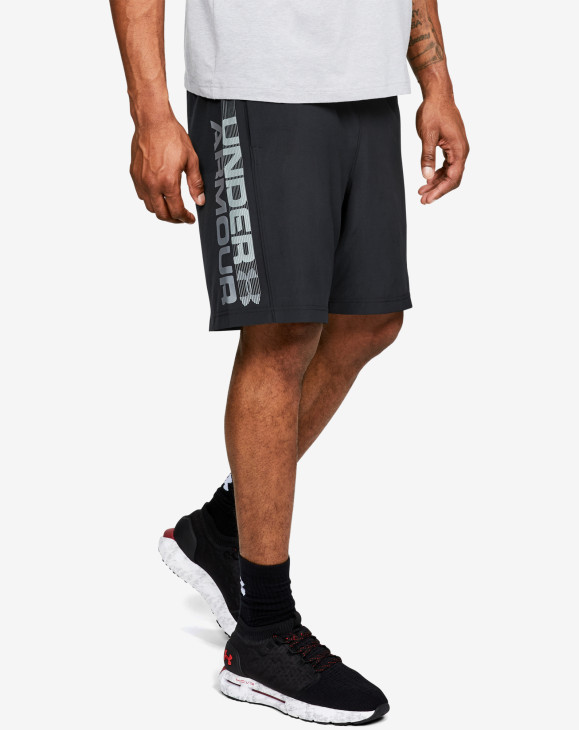 detail UA Woven Wordmark Shorts-BLK