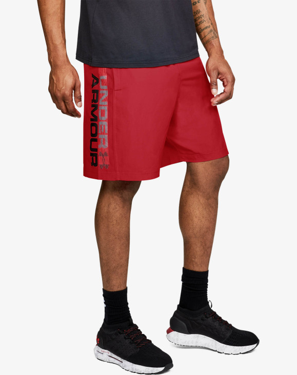 detail UA Woven Wordmark Shorts-RED