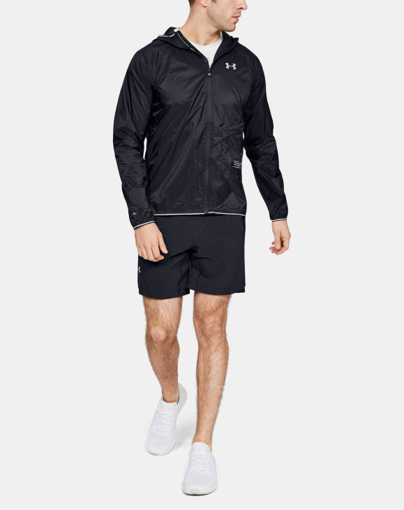 detail UA QUALIFIER STORM PACKABLE JACKET-BLK