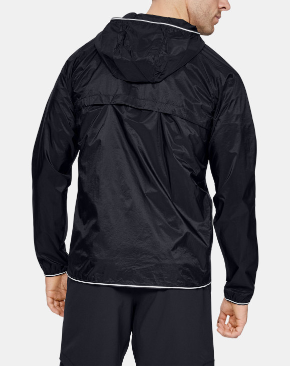 detail UA QUALIFIER STORM PACKABLE JACKET-BLK