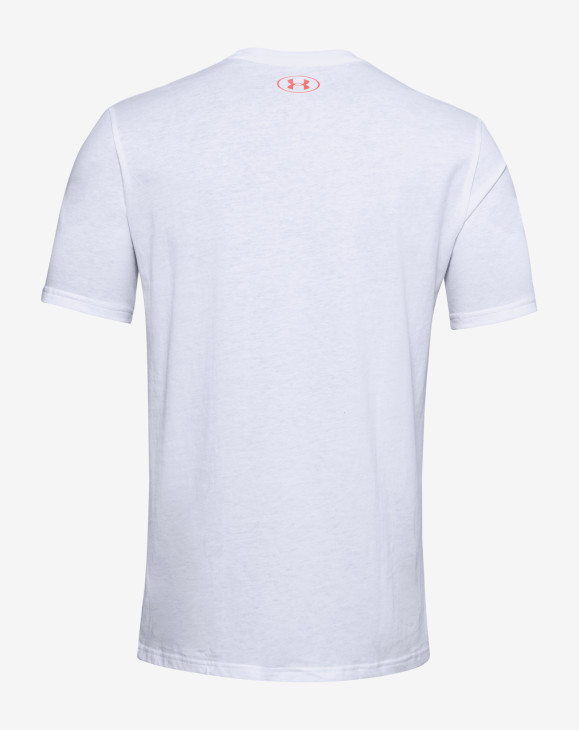 detail UA FAST LEFT CHEST 2.0 SS-WHT