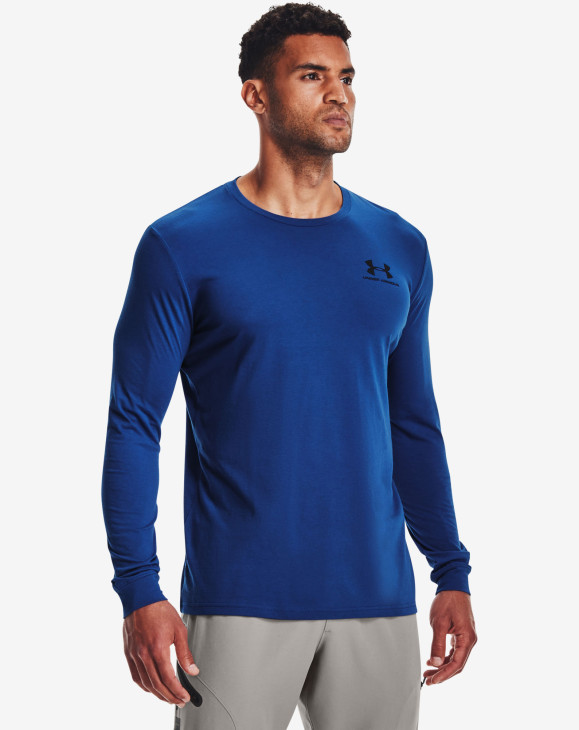 detail Pánské tričko s dlouhým rukávem Under Armour UA SPORTSTYLE LEFT CHEST LS-BLU