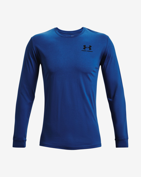 detail Pánské tričko s dlouhým rukávem Under Armour UA SPORTSTYLE LEFT CHEST LS-BLU