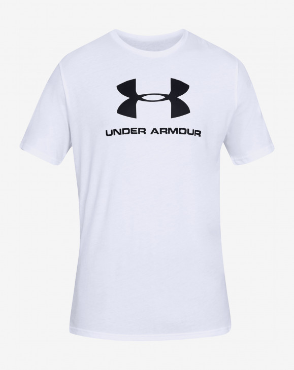 detail Pánské tričko s krátkým rukávem Under Armour UA SPORTSTYLE LOGO SS-WHT