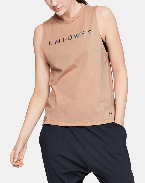 detail GRAPHIC EMPOWER MUSCLE TANK-BRN