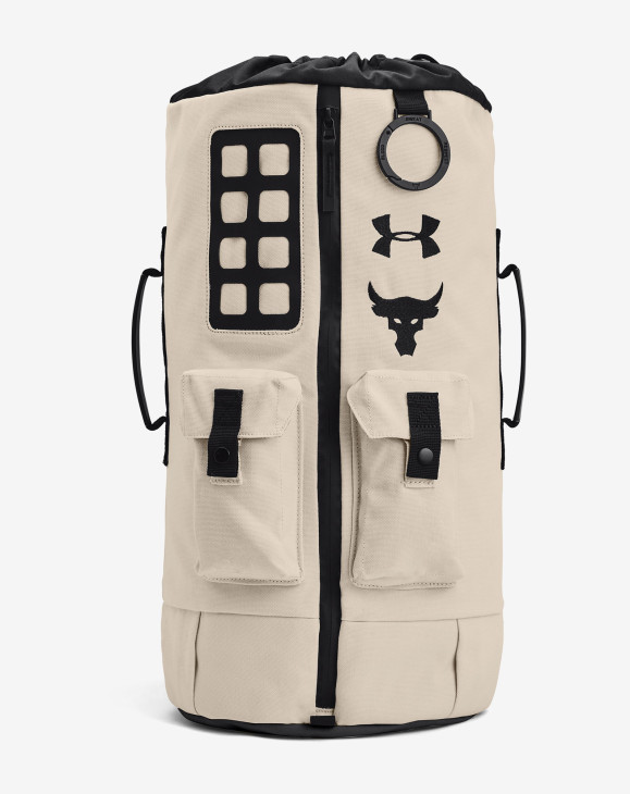 detail UA Project Rock 60 Gym Bag-WHT