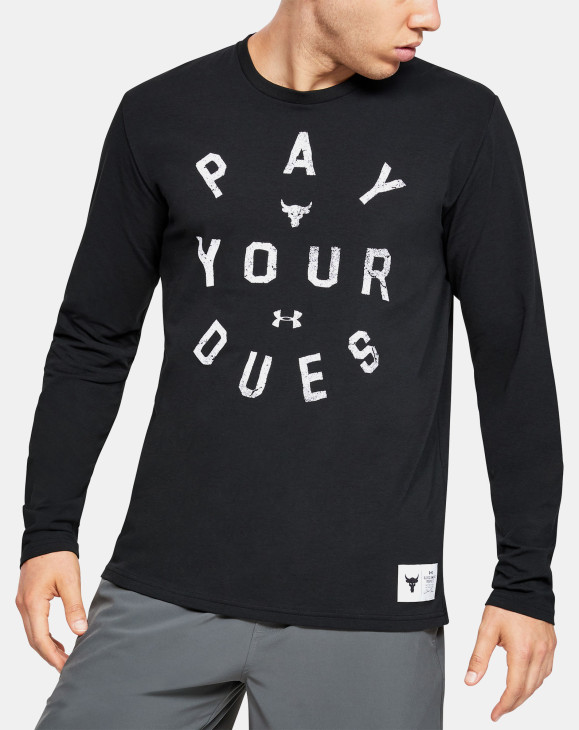 detail PROJECT ROCK PAY YOUR DUES LS-BLK