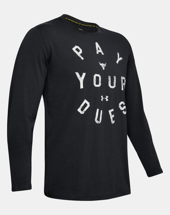 detail PROJECT ROCK PAY YOUR DUES LS-BLK