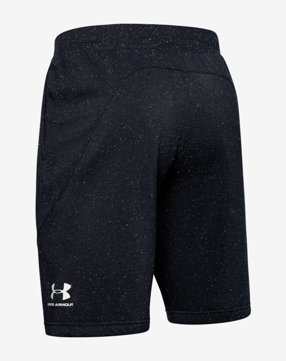 detail SPECKLED FLEECE SHORTS-BLK