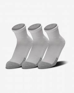 Pánské ponožky Under Armour UA Heatgear Quarter 3pk-WHT