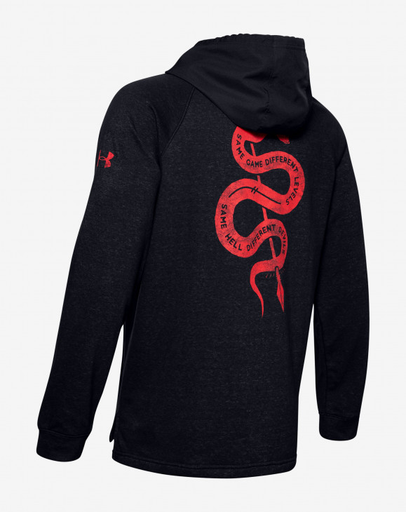 detail UA Project Rock Terry Hoodie-BLK