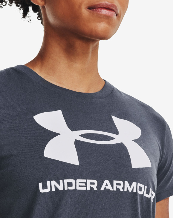 detail Dámské tričko s krátkým rukávem Under Armour UA SPORTSTYLE LOGO SS-GRY