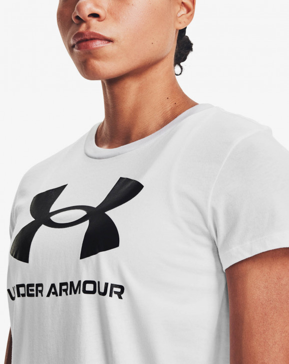 detail Dámské tričko s krátkým rukávem Under Armour UA W SPORTSTYLE LOGO SS-WHT