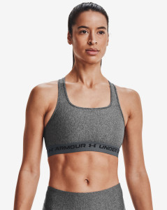 Dámská sportovní podprsenka Under Armour UA Crossback Mid Hthr-GRY