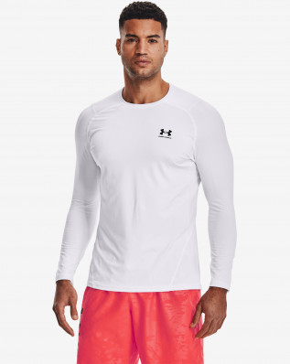 UA HG Armour Fitted LS-WHT