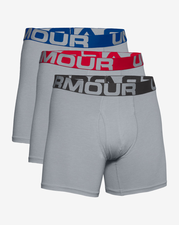 detail Pánské boxerky Under Armour UA Charged Cotton 6in 3 Pack-GRY