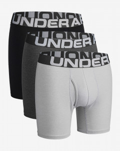 Pánské boxerky Under Armour UA Charged Cotton 6in 3 Pack-GRY