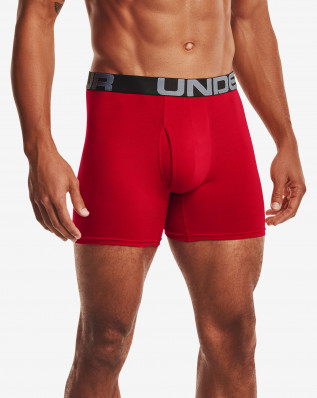 Pánské boxerky Under Armour UA Charged Cotton 6in 3 Pack-RED