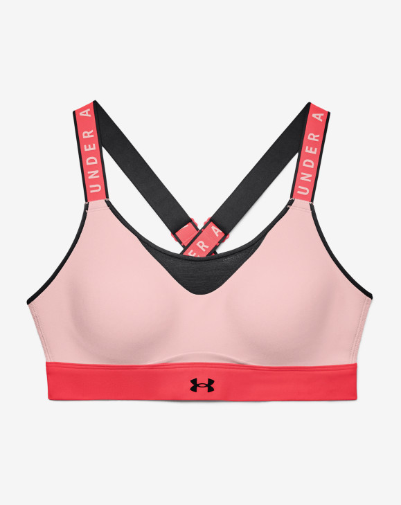 detail Dámská sportovní podprsenka Under Armour UA Infinity High Bra Blockd-PNK