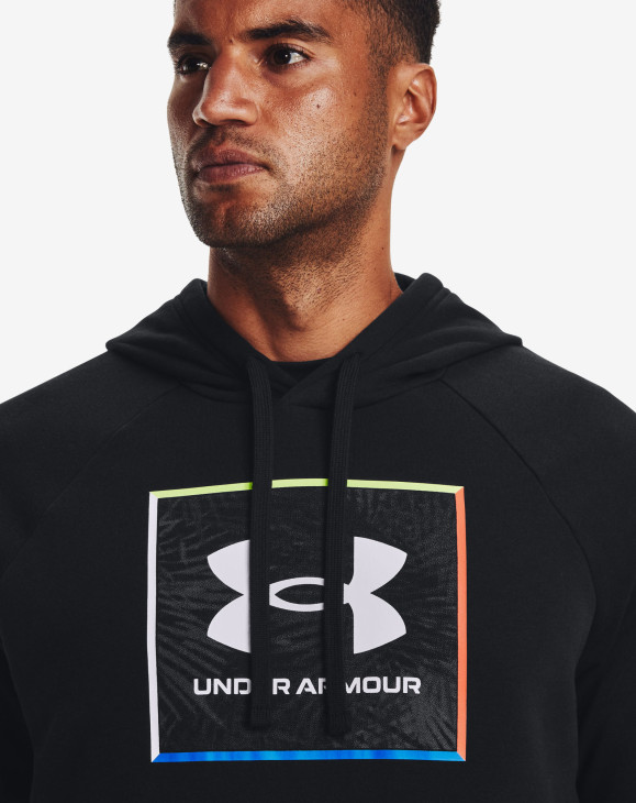 detail Pánská mikina Under Armour UA Rival Flc Graphic Hoodie-BLK