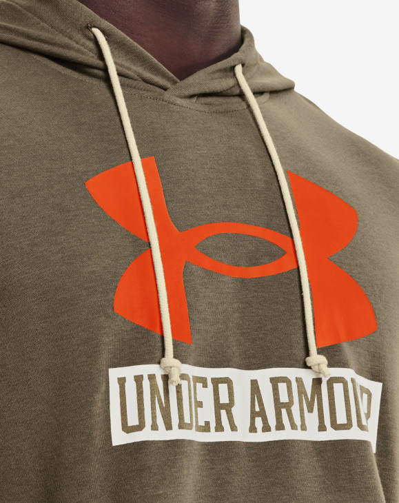 detail Pánská mikina Under Armour UA Rival Terry Logo Hoodie-GRN