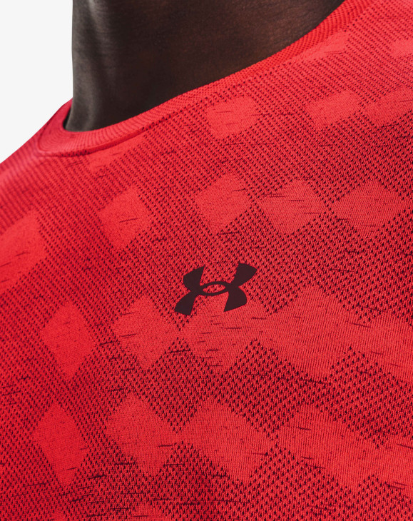 detail Pánské tričko s krátkým rukávem Under Armour UA Seamless Radial SS-RED