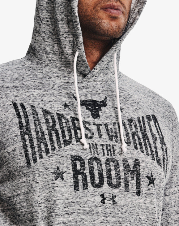 detail Pánská mikina Under Armour UA Pjt Rock Terry Hoodie-WHT