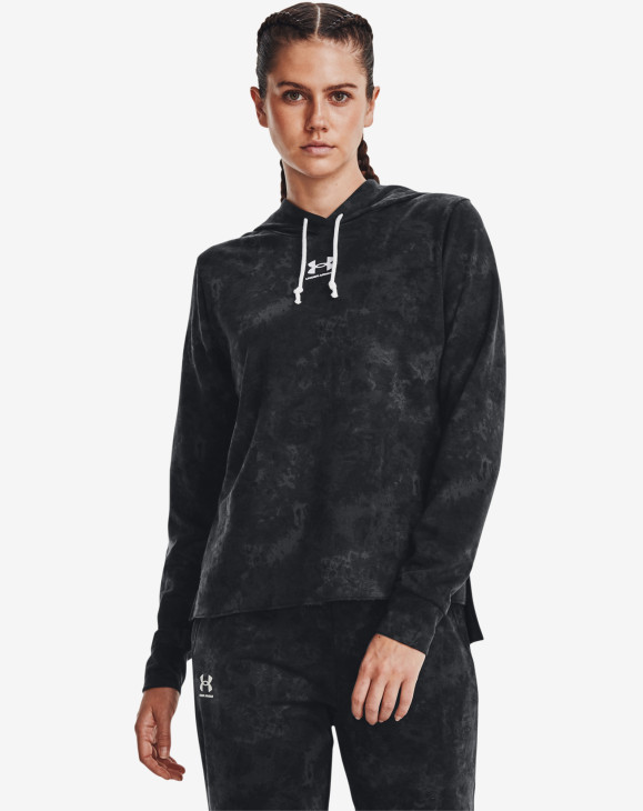 detail Dámská mikina Under Armour Rival Terry Print Hoodie-BLK