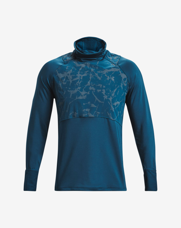 detail Pánské tričko s dlouhým rukávem Under Armour UA OUTRUN THE COLD FUNNEL-BLU