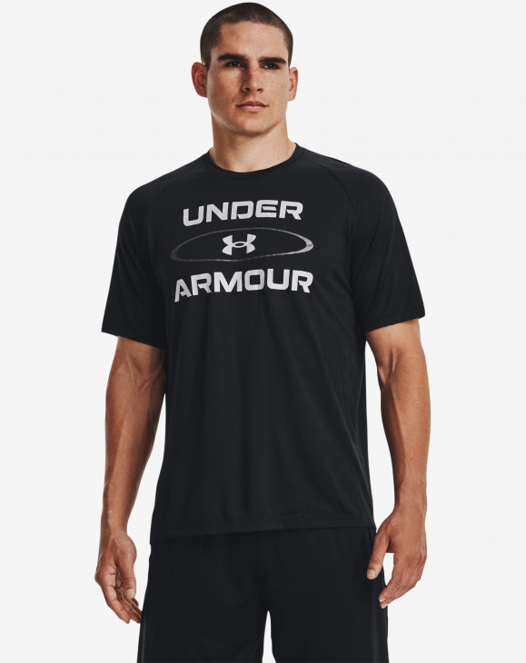 detail Pánské tričko s krátkým rukávem Under Armour UA Tech 2.0 WM Graphic SS-BLK