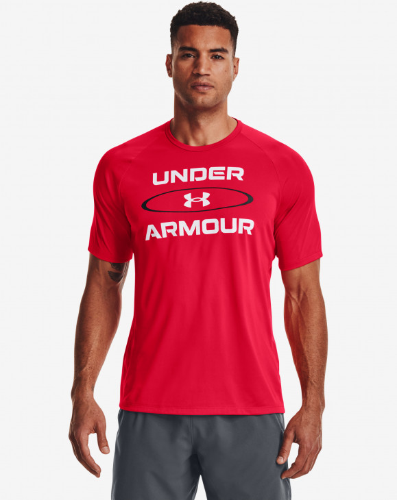 detail Pánské tričko s krátkým rukávem Under Armour UA Tech 2.0 WM Graphic SS-RED