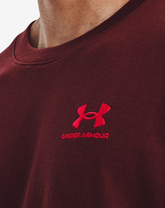 detail Pánské tričko s krátkým rukávem Under Armour UA LOGO EMB HEAVYWEIGHT SS-RED
