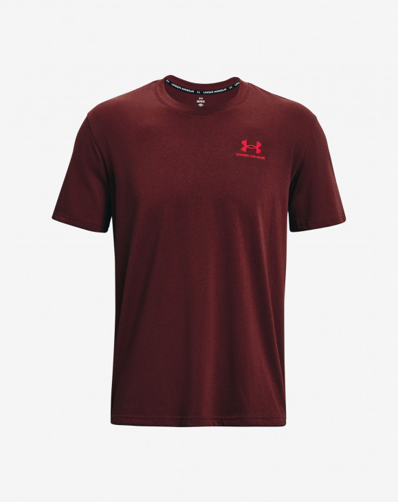 detail Pánské tričko s krátkým rukávem Under Armour UA LOGO EMB HEAVYWEIGHT SS-RED