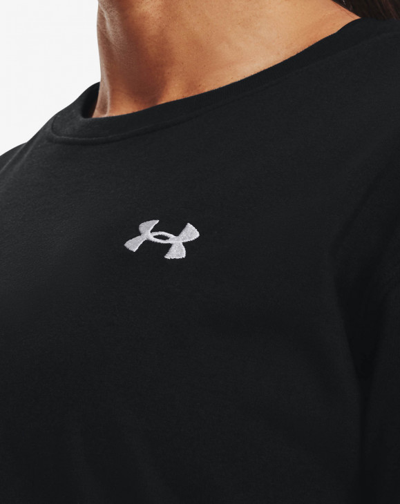 detail Dámské tričko s krátkým rukávem Under Armour UA Esential Cttn Stretch Tee-BLK