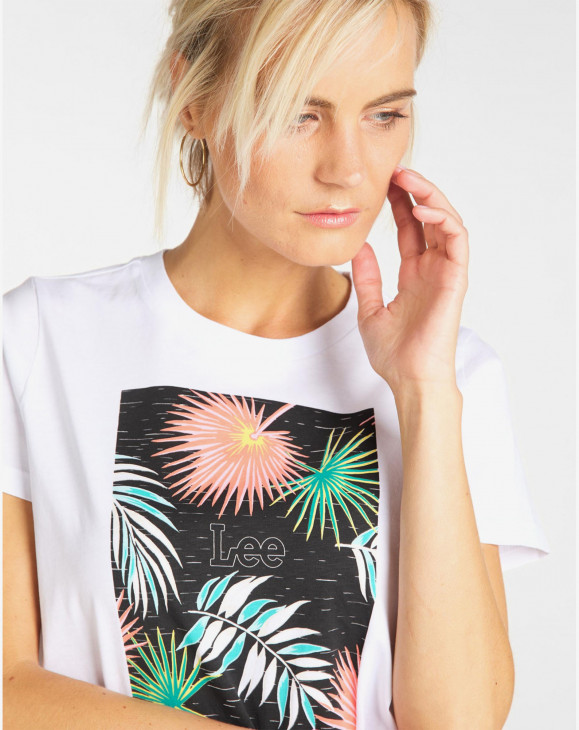 detail LEE GRAPHIC TEE BRIGHT WHITE