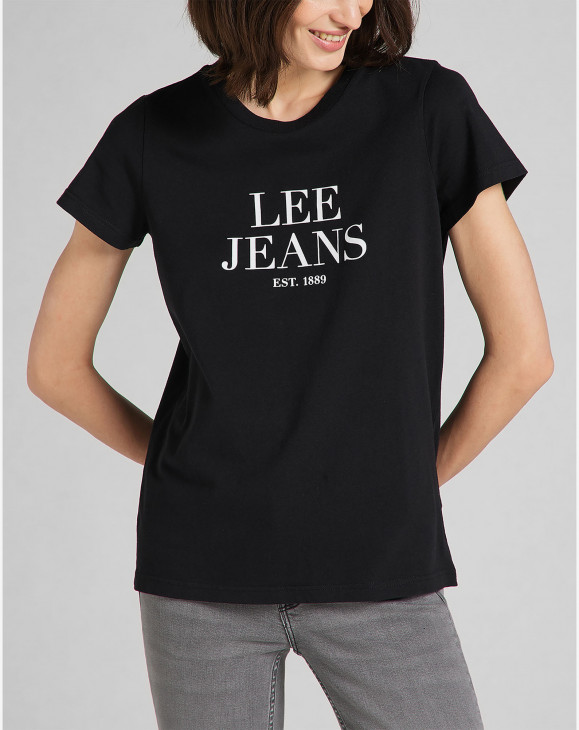 detail Dámské tričko s krátkým rukávem Lee GRAPHIC TEE BLACK černé