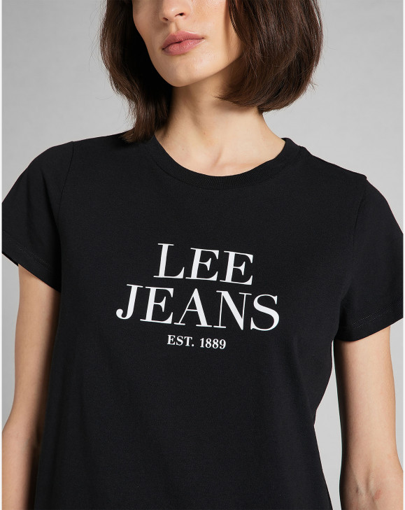 detail Dámské tričko s krátkým rukávem Lee GRAPHIC TEE BLACK černé