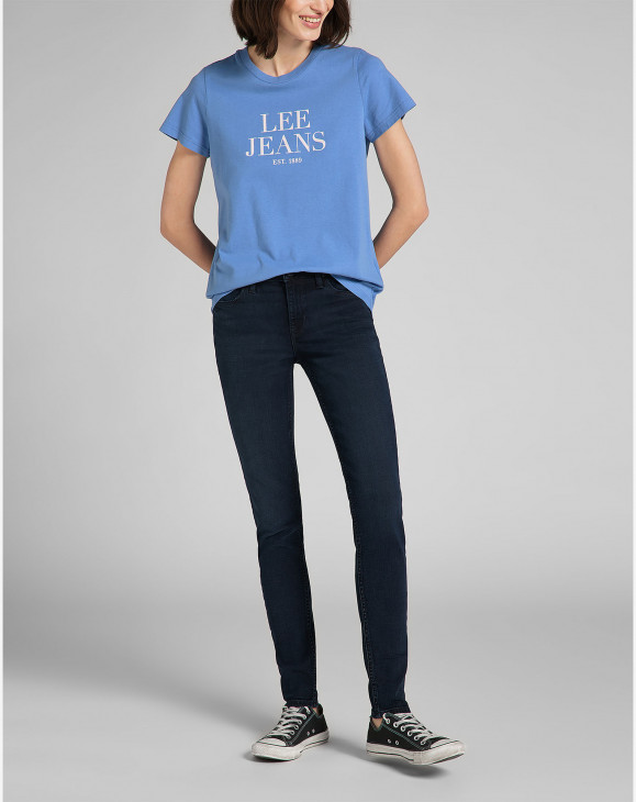 detail Dámské tričko s krátkým rukávem Lee GRAPHIC TEE BLUE YONDER modré