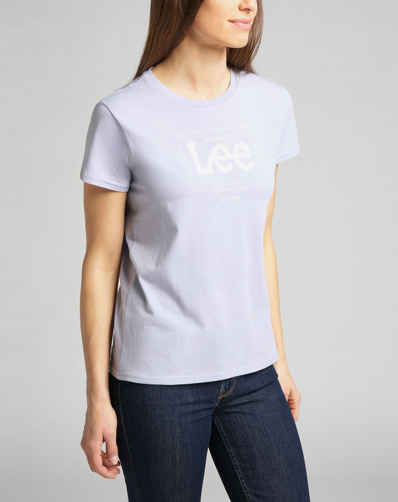 detail Dámské tričko s krátkým rukávem Lee BOX LOGO TEE LAVENDER DUSK
