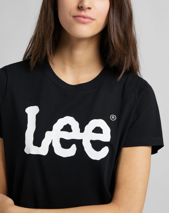 detail Dámské tričko s krátkým rukávem Lee LOGO TEE BLACK