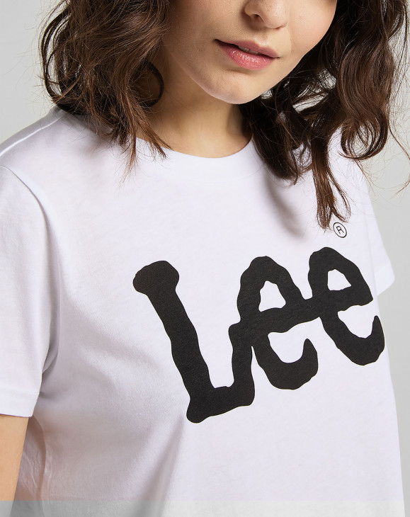 detail Dámské tričko s krátkým rukávem Lee LOGO TEE WHITE
